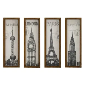 Hanah Home Súprava obrazov City 19x70 cm 4 ks