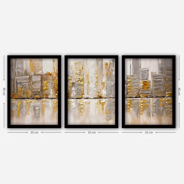 Wallity Súprava obrazov Melodia 3 ks 35x45 cm šedo-zlatá