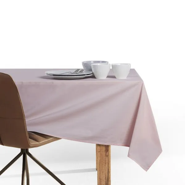 Sada ubrusu a běhounu na stůl DecoKing Pure pudrově růžová, veľkosť 115x200+35x200