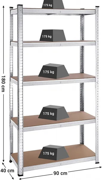 SONGMICS Súprava regálov Plutar 2 ks 180 cm hnedá