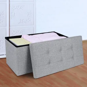 SONGMICS Úložný sedací box čalúnený skladacie 76x38 cm sivý
