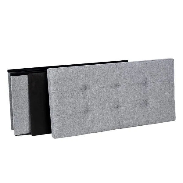 SONGMICS Úložný sedací box čalúnený skladacie 76x38 cm sivý