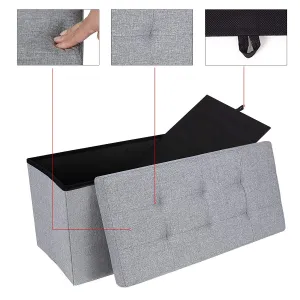 SONGMICS Úložný sedací box čalúnený skladacie 76x38 cm sivý