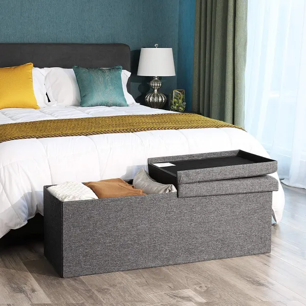 SONGMICS Skladací úložný box 120 l tmavosivý