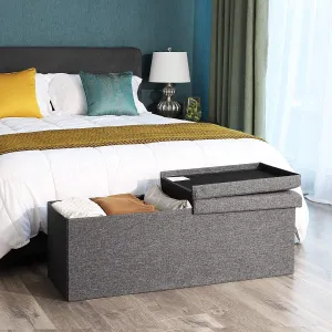 SONGMICS Skladací úložný box 120 l tmavosivý