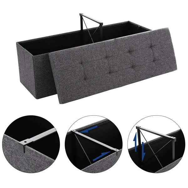 SONGMICS Skladací úložný box 120 l tmavosivý