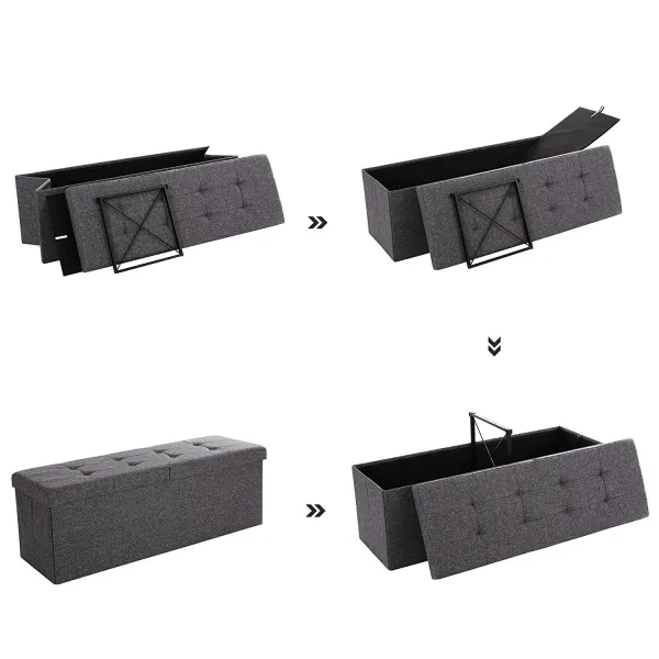SONGMICS Skladací úložný box 120 l tmavosivý