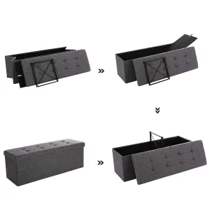 SONGMICS Skladací úložný box 120 l tmavosivý