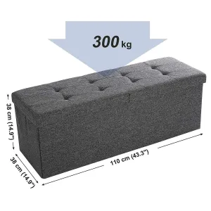 SONGMICS Skladací úložný box 120 l tmavosivý