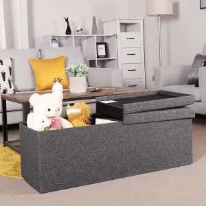 SONGMICS Skladací úložný box 120 l tmavosivý