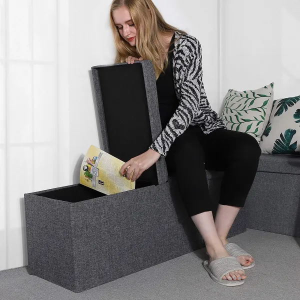 SONGMICS Skladací úložný box 120 l tmavosivý