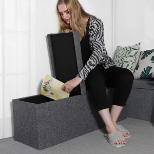 SONGMICS Skladací úložný box 120 l tmavosivý