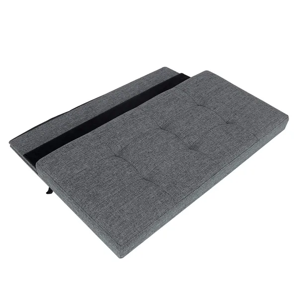 SONGMICS Úložný sedací box čalúnený skladací 76x38 cm tmavosivý