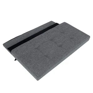 SONGMICS Úložný sedací box čalúnený skladací 76x38 cm tmavosivý