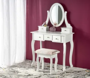 HALMAR Toaletní stolek s taburetem SARA 80 cm bílá