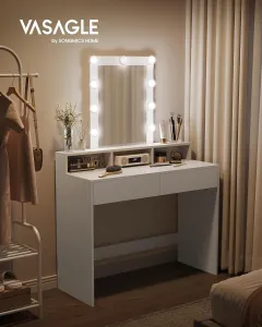 SONGMICS Toaletný stolík s osvetlením Vasagle Ora biely