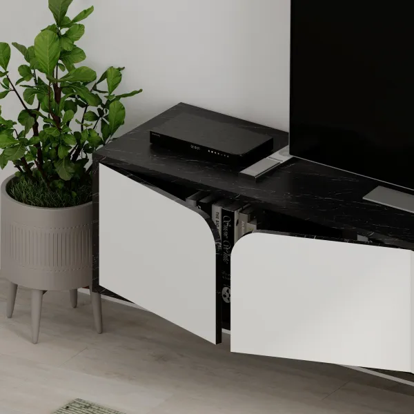 Televízny stolík Houseland Spark bendir/biely