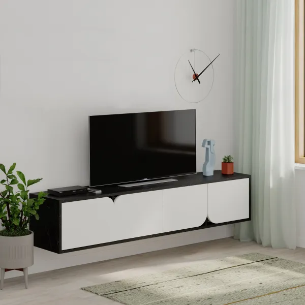 Televízny stolík Houseland Spark bendir/biely