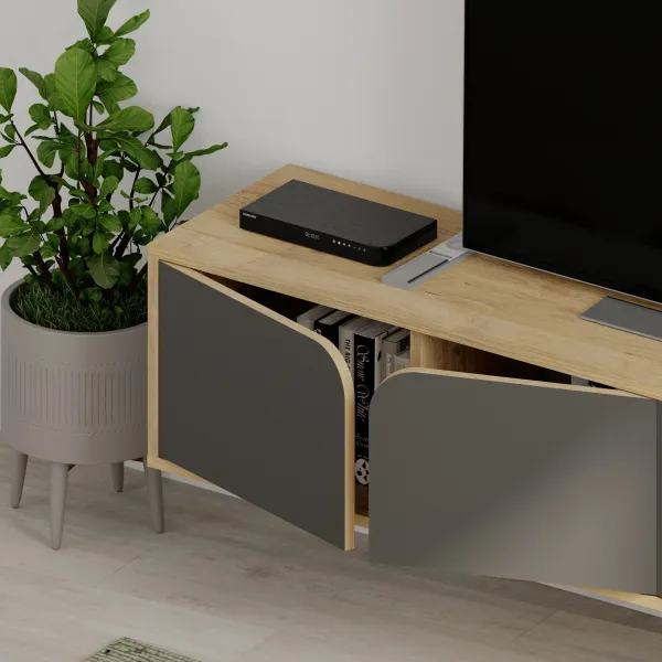 Televízny stolík Houseland Spark dub safírový/antracit