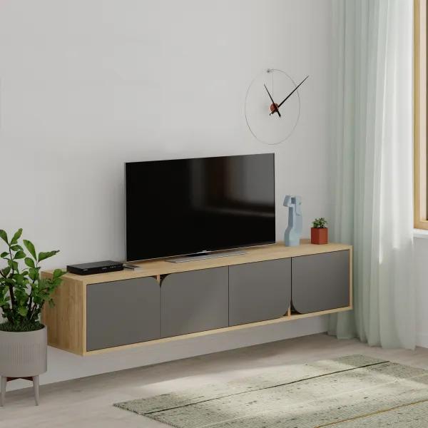 Televízny stolík Houseland Spark dub safírový/antracit