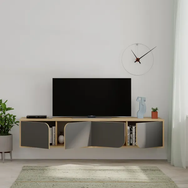 Televízny stolík Houseland Spark dub safírový/antracit
