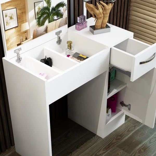 Kalune Design Toaletný stolík INCI 74 cm biely