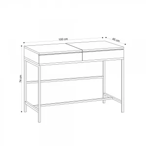 Hanah Home Toaletný stolík Linda prírodný dub/čierna