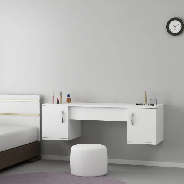 Kalune Design Toaletný stolík MERCAN 100 cm biely
