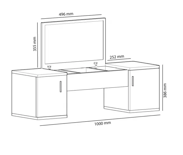 Kalune Design Toaletný stolík MERCAN 100 cm biely