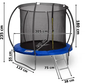 Trampolína so sieťou a rebríkom HENZEN 305 cm modrá FT10