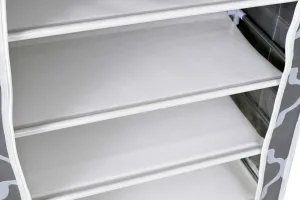 Textilná skrinka na topánky Mona Maroko sivá a biela