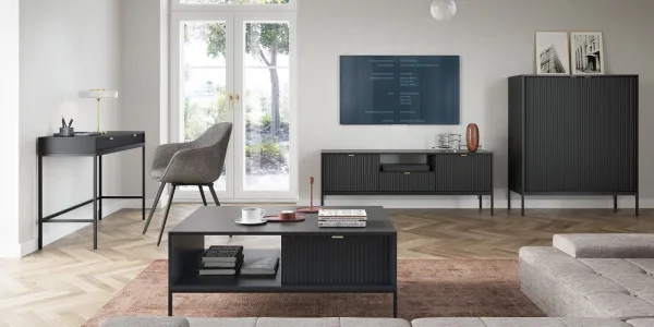 Piaski Toaletný stolík Nova 104 cm čierny/čierny rám