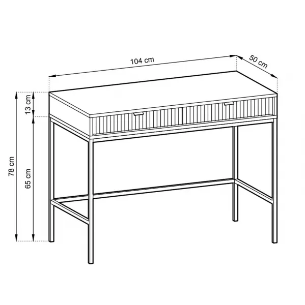 Piaski Toaletný stolík Nova 104 cm čierny/čierny rám