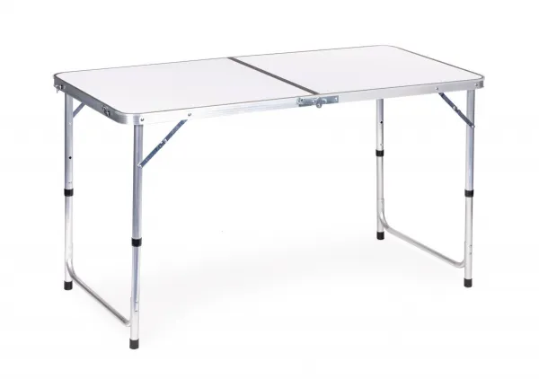Turistický stôl, skladací stôl, sada 4 stoličiek Biela G00546