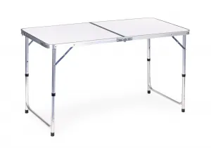 Turistický stôl, skladací stôl, sada 4 stoličiek Biela G00546
