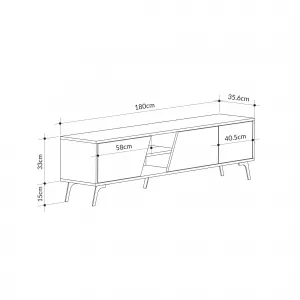 TV stolík Houseland FIONA 180 cm biely/dub safírový