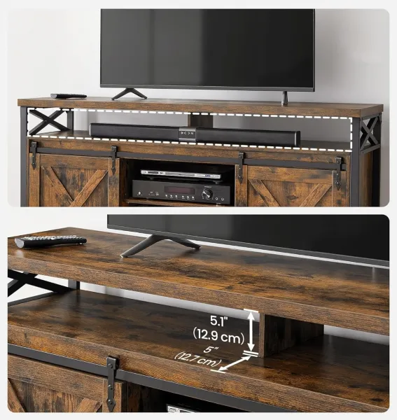 TV stolek Houseland Levit hnědý/černý