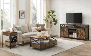 TV stolek Houseland Levit hnědý/černý
