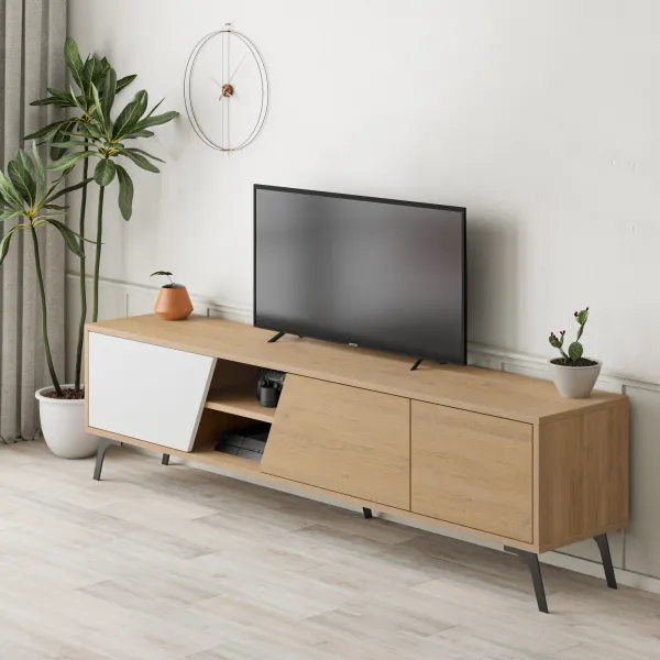 TV stolík Houseland FIONA 180 cm dub safírový/biely