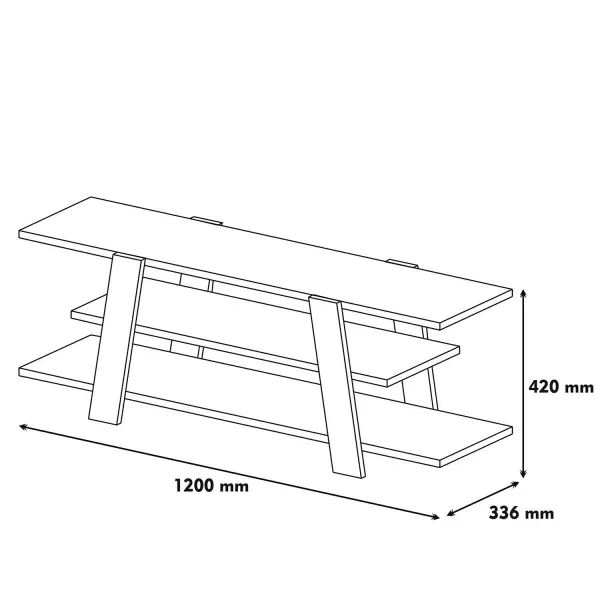 TV stolík Flower - Walnut, Cream
