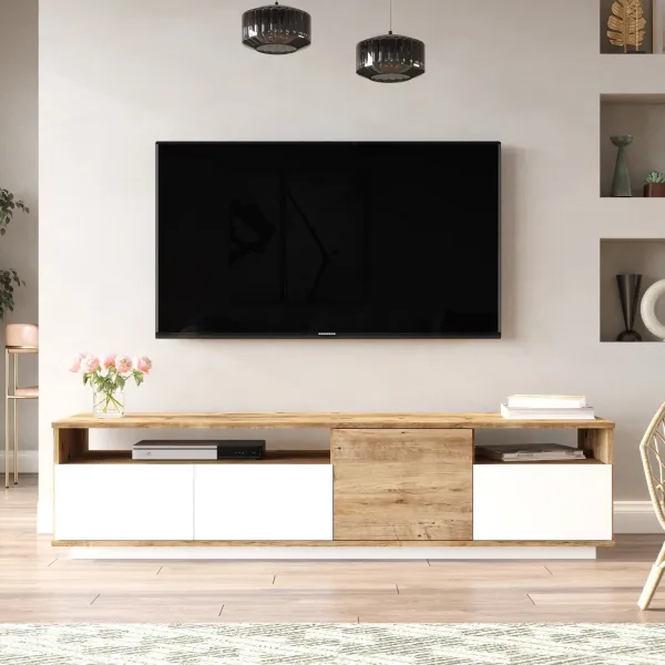 Hanah Home TV stolek FR5 180 cm borovice/bílý