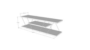 TV stolík Canaz v2 - White, Black