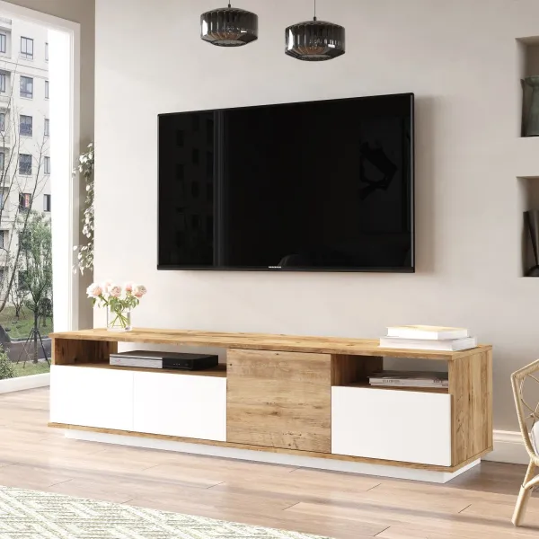 Hanah Home TV stolek FR5 180 cm borovice/bílý
