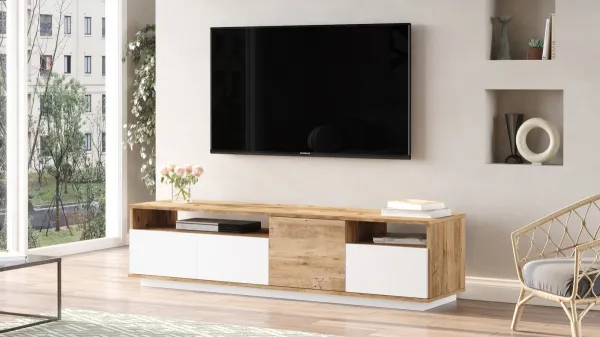 Hanah Home TV stolek FR5 180 cm borovice/bílý