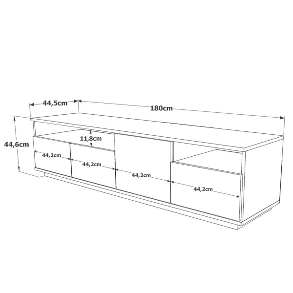 Hanah Home TV stolek FR5 180 cm borovice/bílý