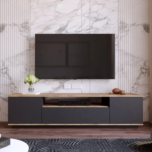 Hanah Home TV stolek FREE 7 180 cm borovice/antracitový
