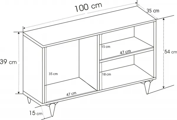Kalune Design TV stolek ZISINO 100 cm bílý