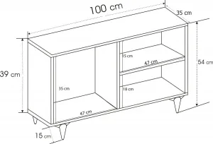 Kalune Design TV stolek ZISINO 100 cm bílý