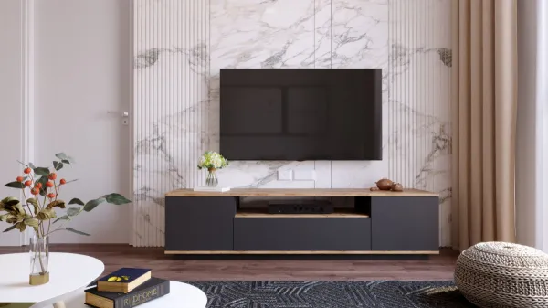 Hanah Home TV stolek FREE 7 180 cm borovice/antracitový