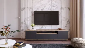 Hanah Home TV stolek FREE 7 180 cm borovice/antracitový
